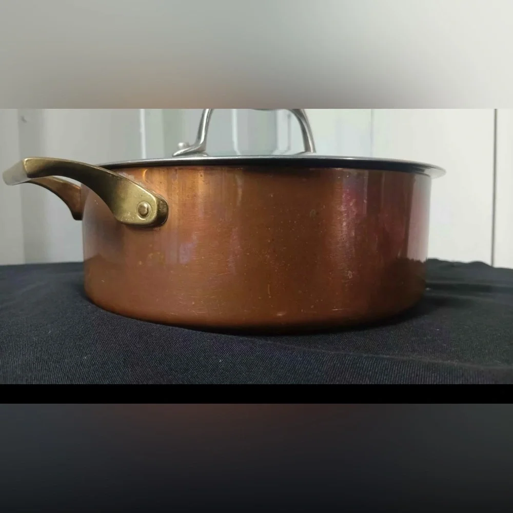 Vintage Paul Revere Copper Pot w Brass Handles